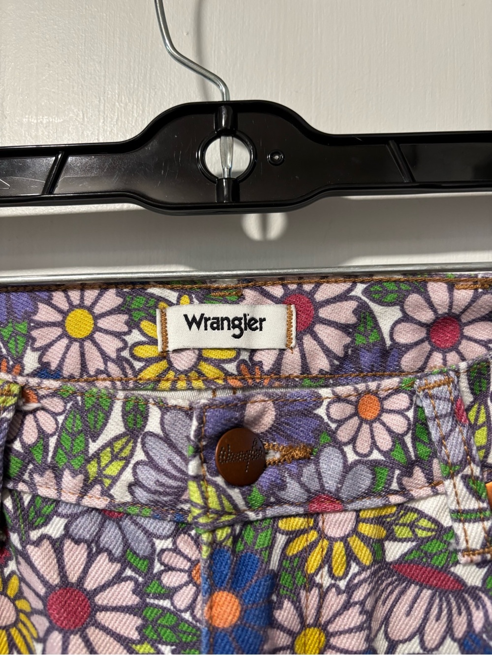 Wrangler Wanderer High Rise Flare Jeans Flower Floral Print Hippie Size 28 - Picture 3 of 11